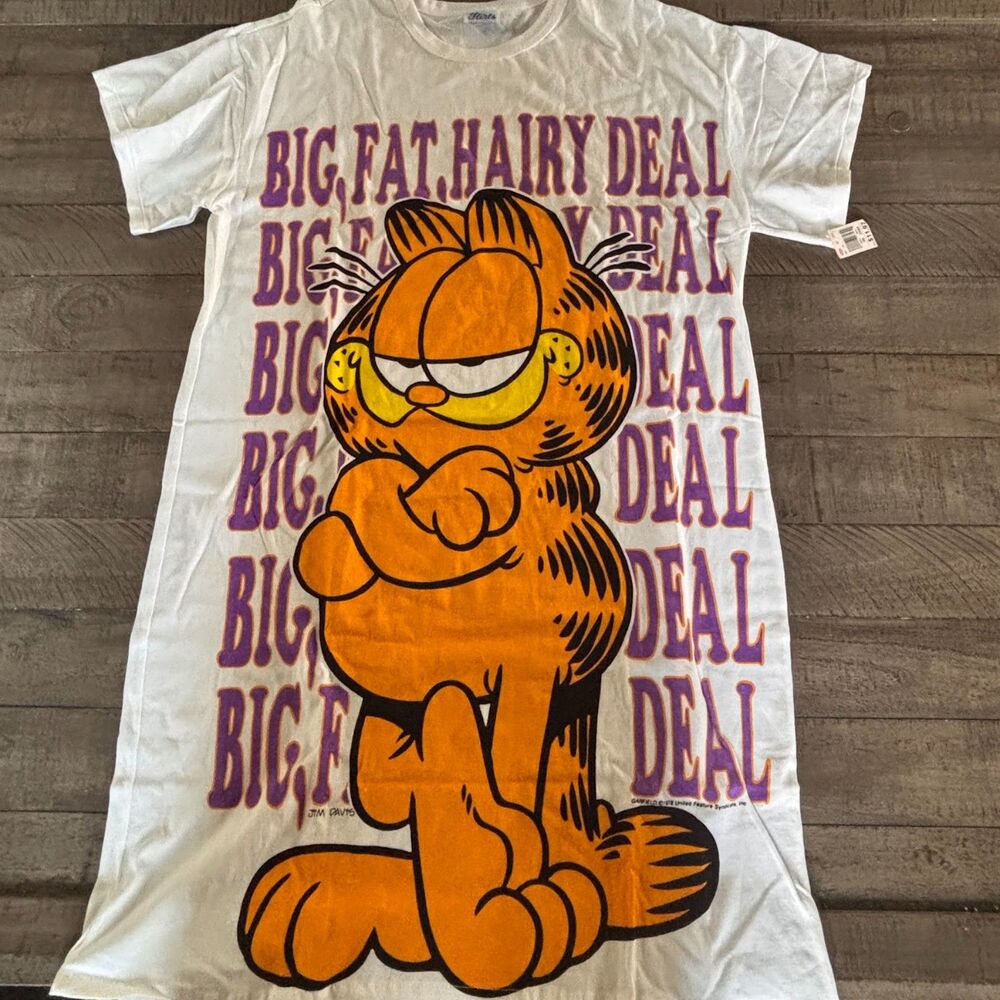 Vintage 90s Garfield "Big Fat Hairy Deal" Sleep Shirt – OSFA – Pajama Top